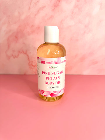 Pink sugar petals body oil.