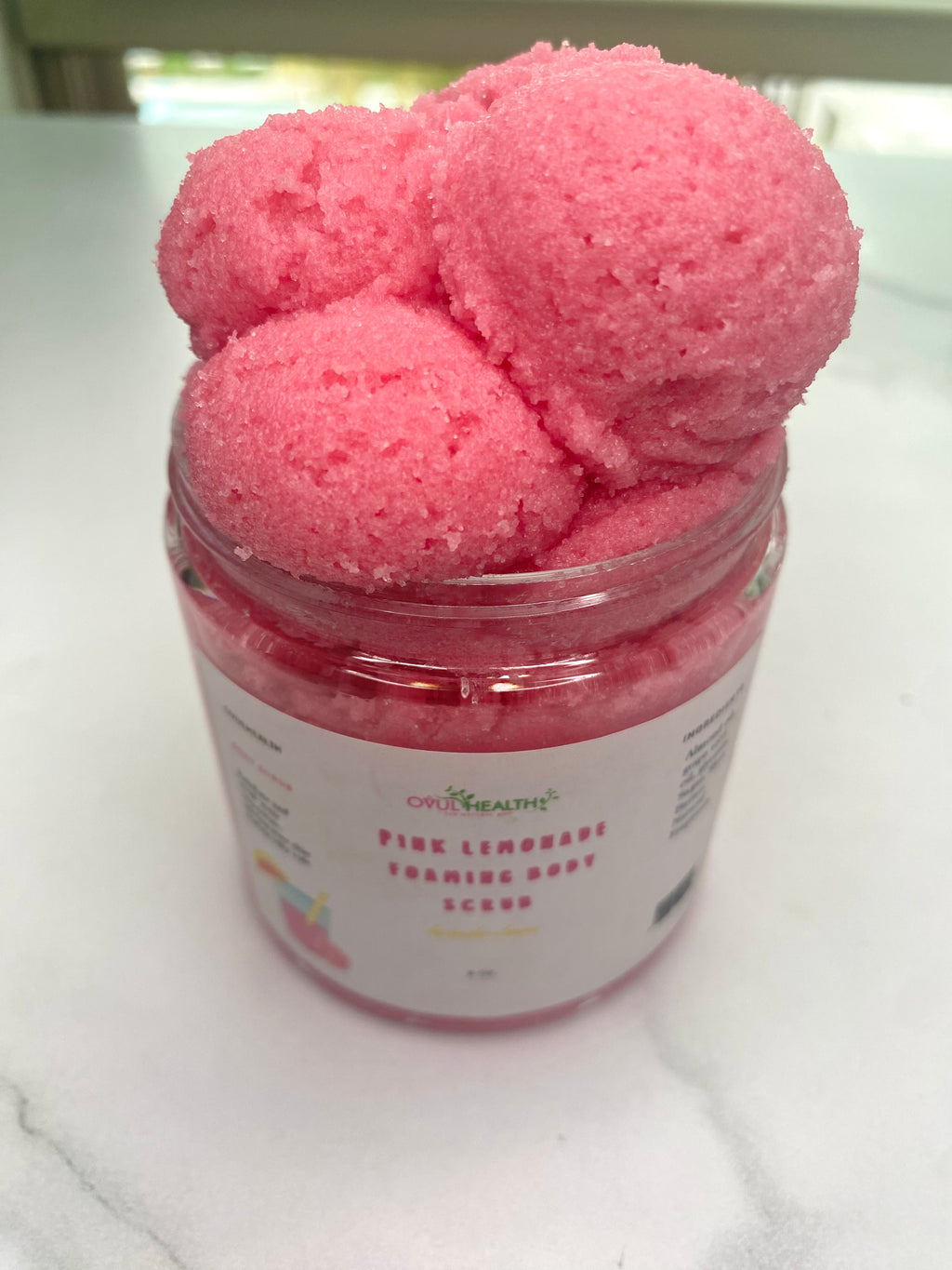 Pink lemonade foaming body scrub